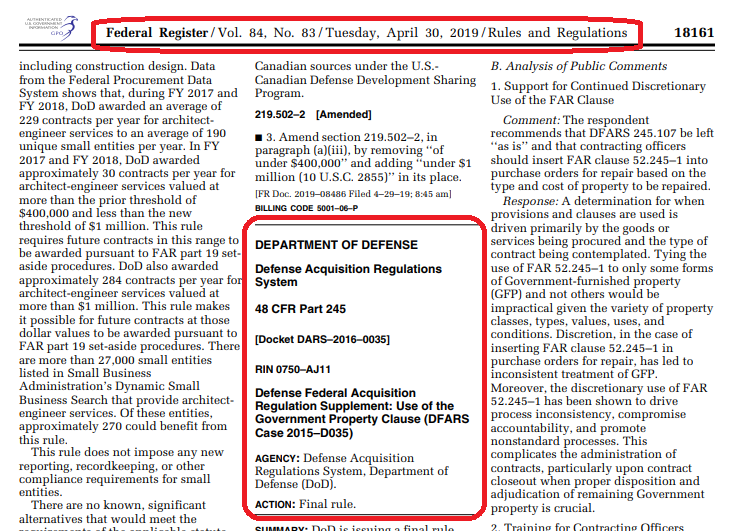 DFARS Case 2015-D035