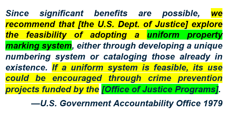 Uniform Equipment Marking System